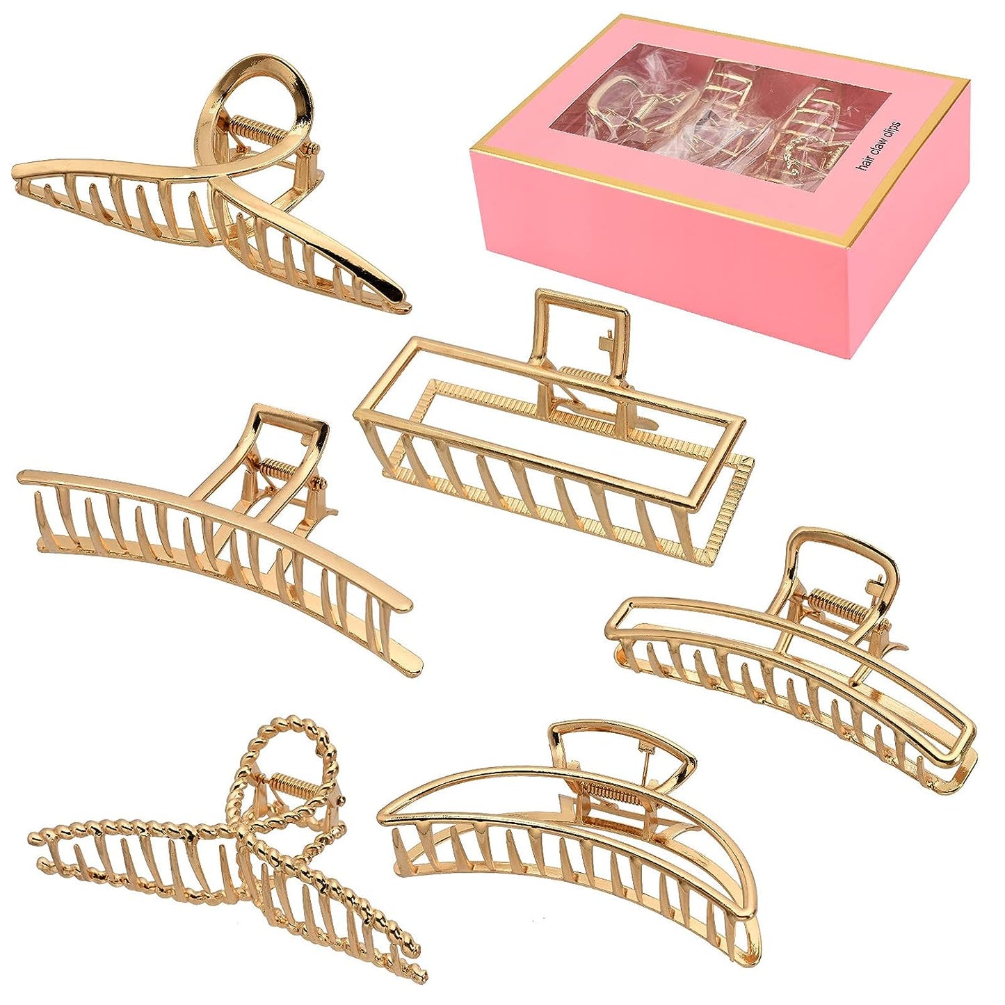 6 Pack Large Metal Hair Claw Clips