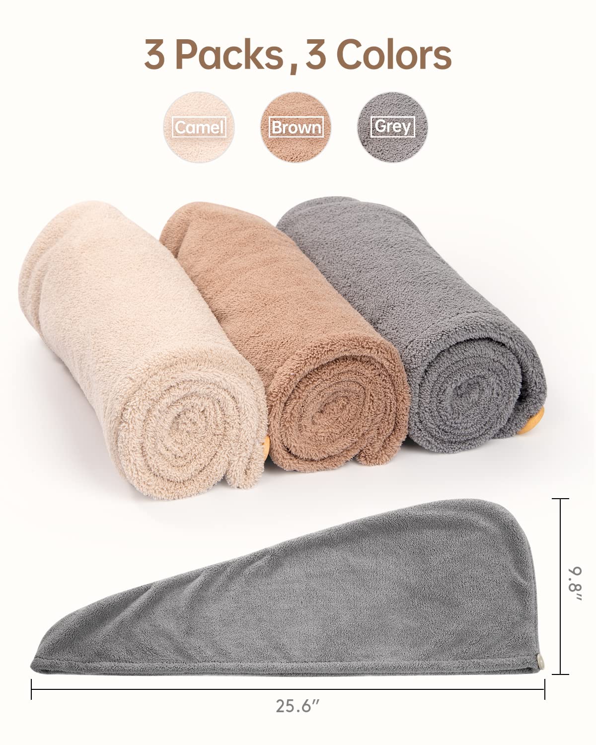 Microfiber Hair Towel with Button