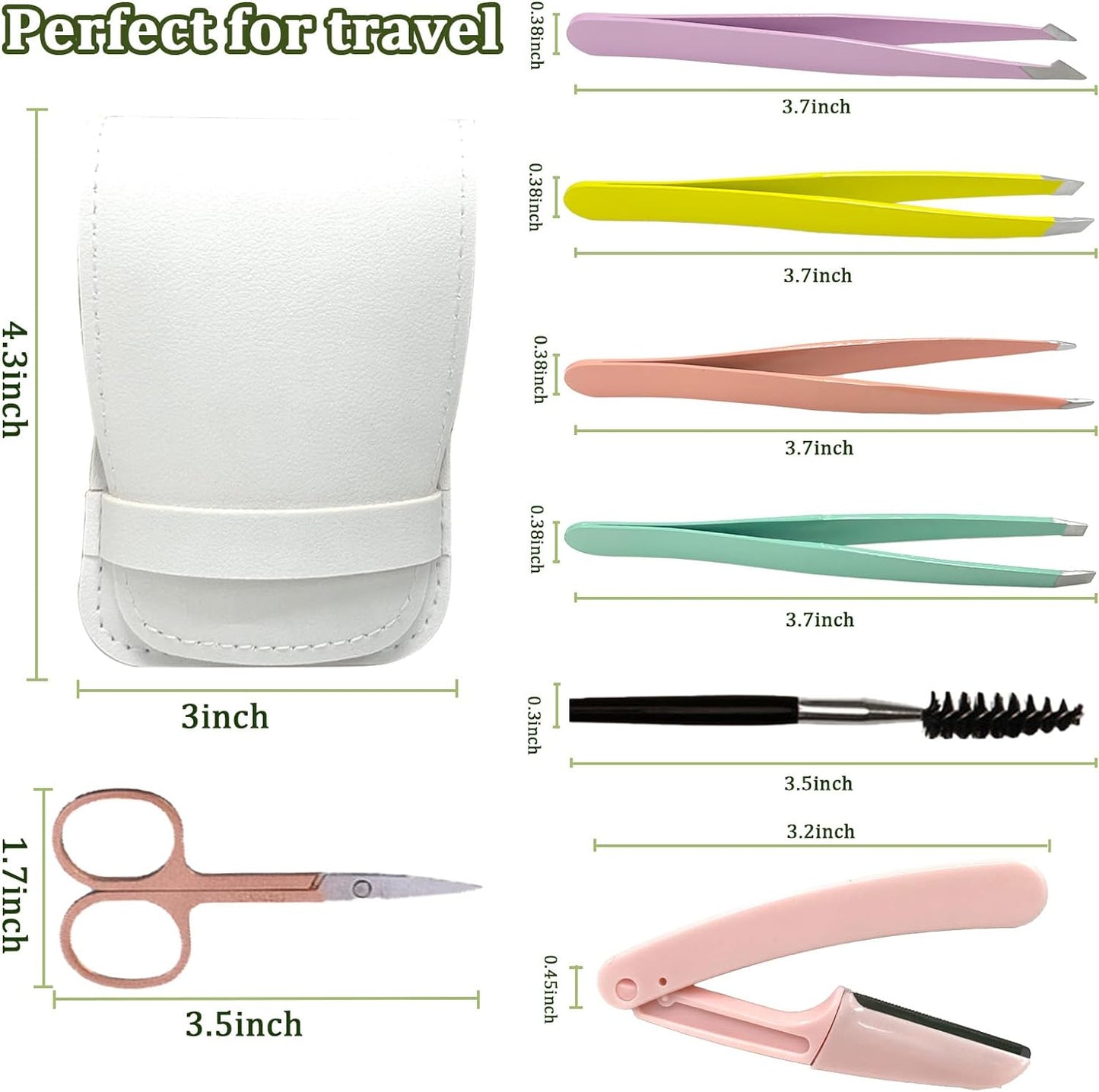 7 Pcs Eyebrow Tweezer Set